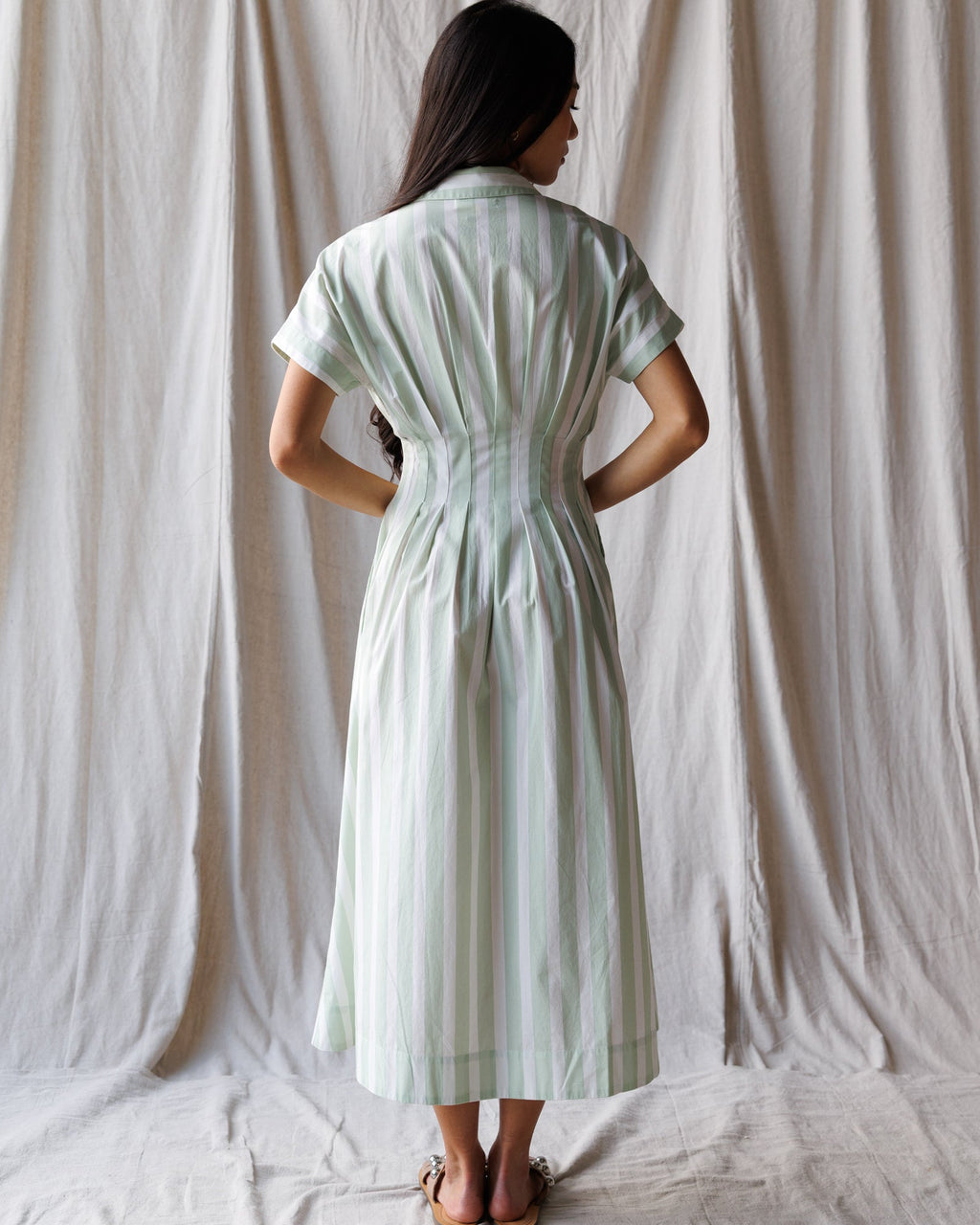 The Prairie Summer Dress | Cotton A-Line Midi with Collar | 1854
