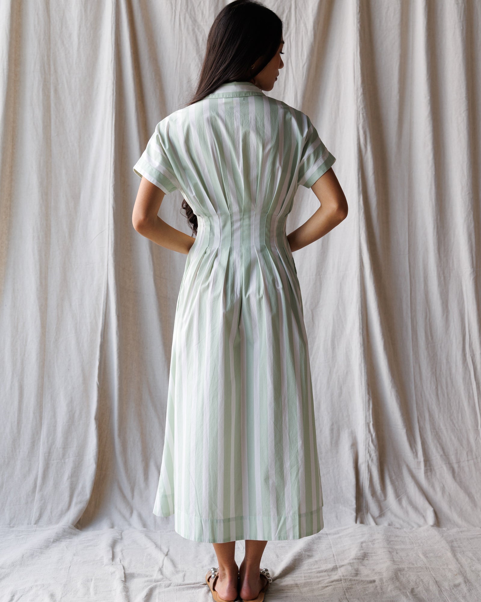 The Prairie Summer Dress | Cotton A-Line Midi with Collar | 1854