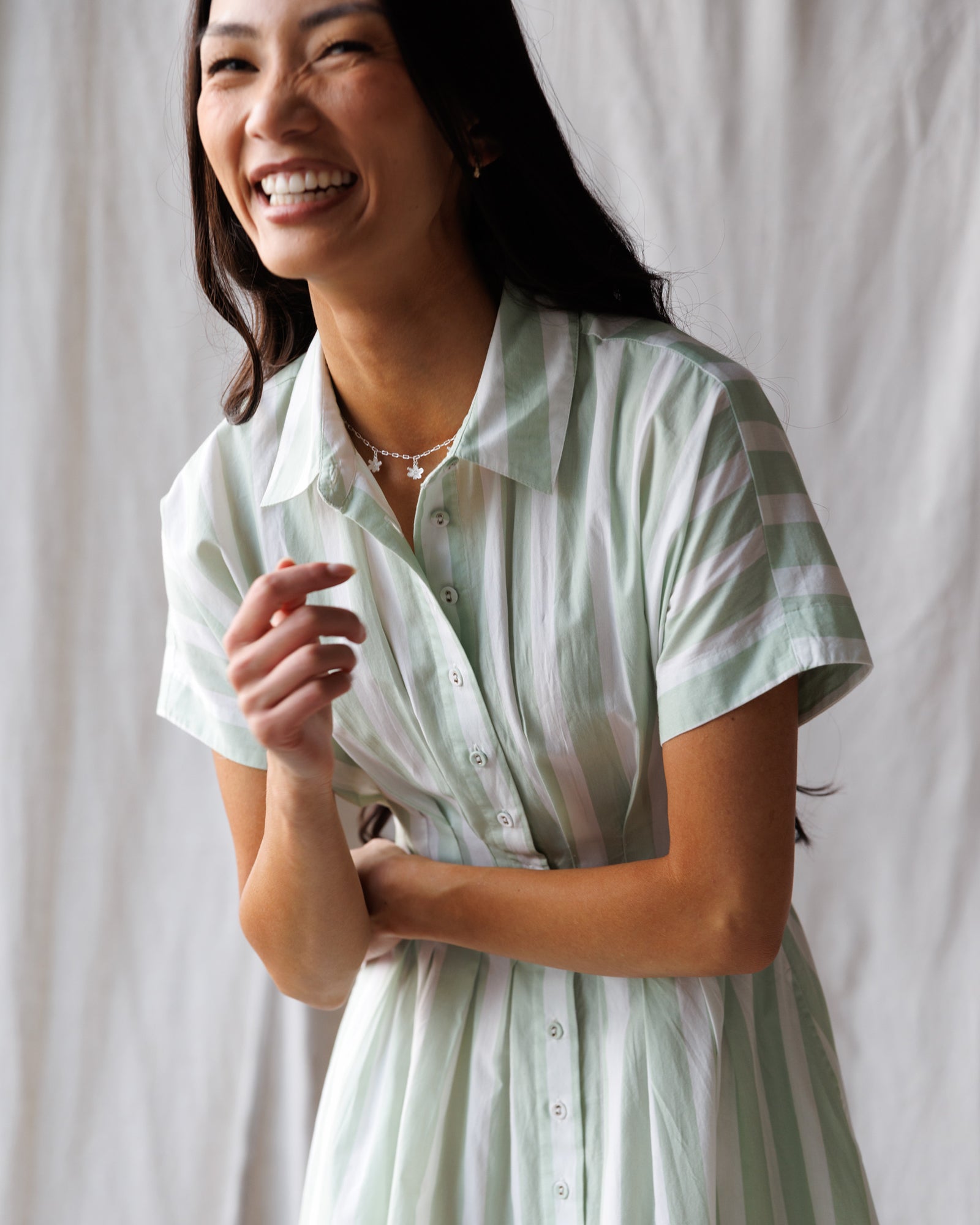 The Prairie Summer Dress | Cotton A-Line Midi with Collar | 1854