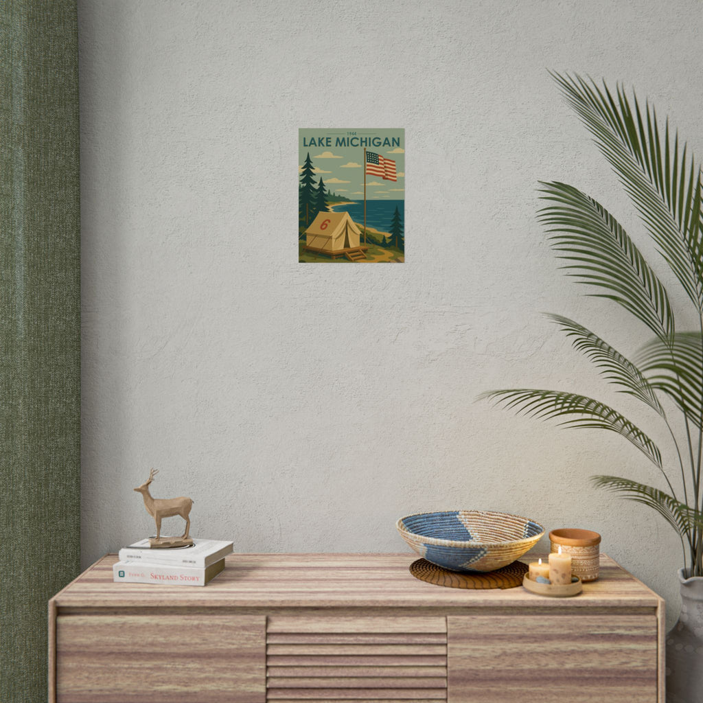 Lakefront Summer Poster | 1944 | Vintage-Inspired Poster Print
