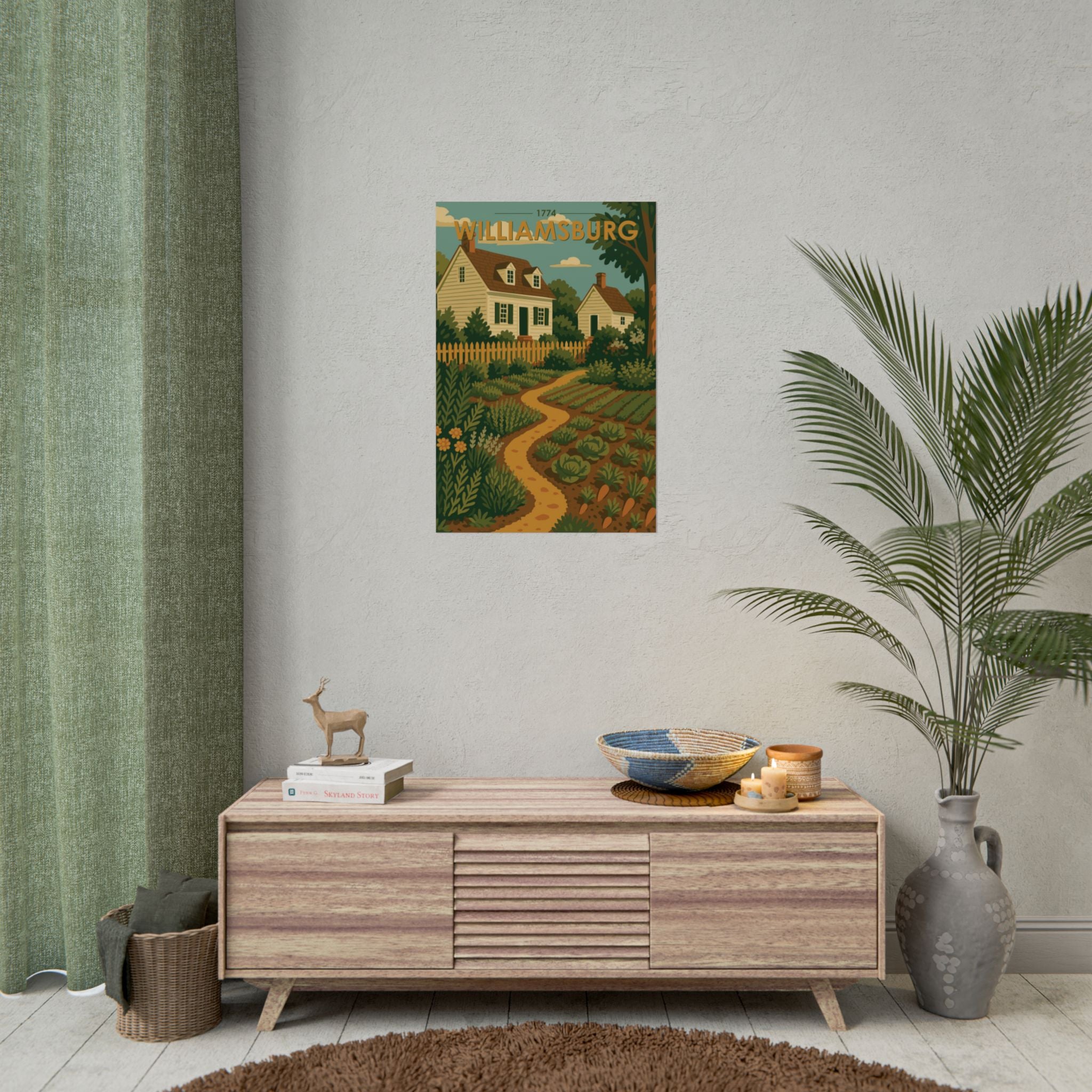 Williamsburg Garden Poster | 1774 | Vintage-Inspired Poster Print