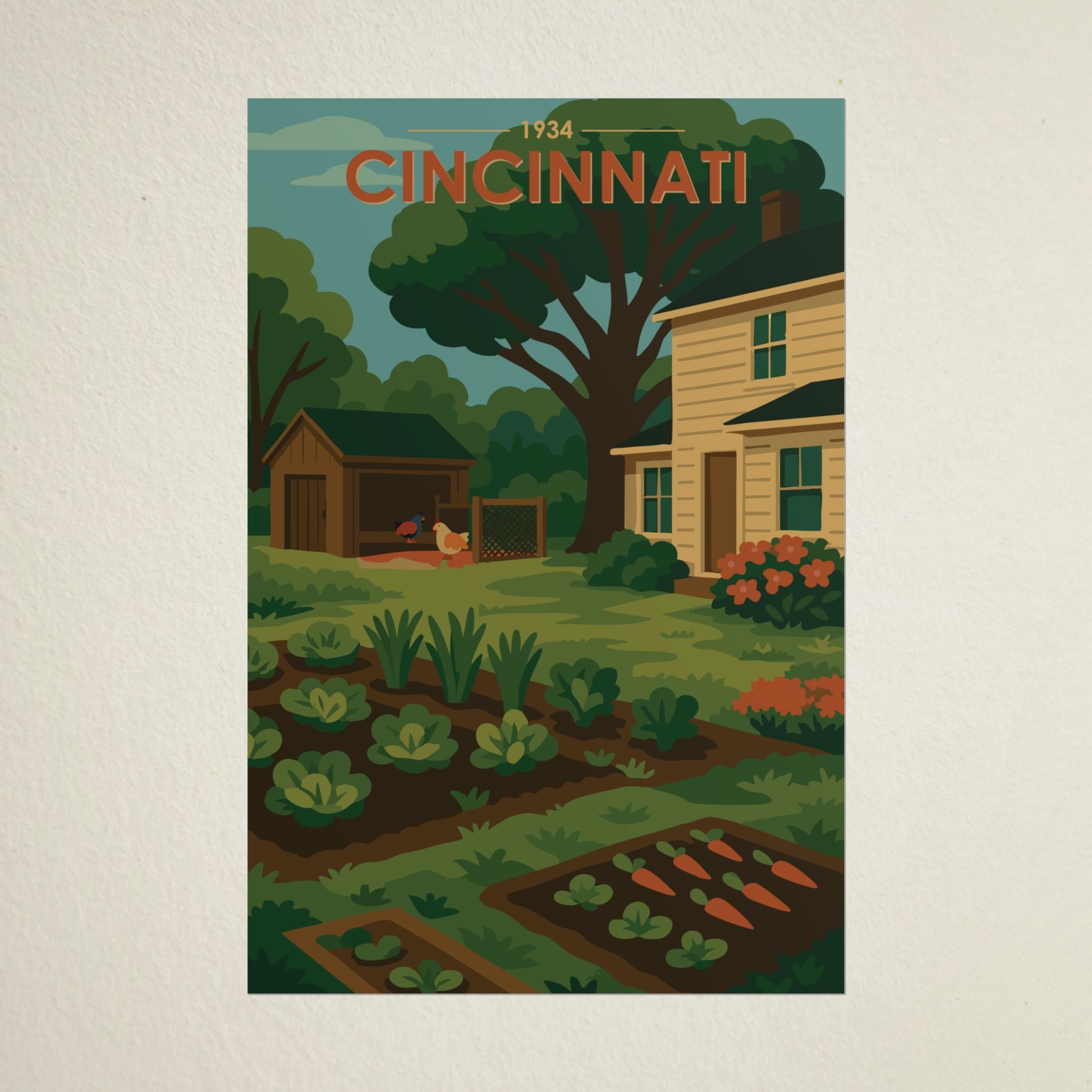 Cincinnati Poster | 1934 | Vintage-Inspired Poster Print