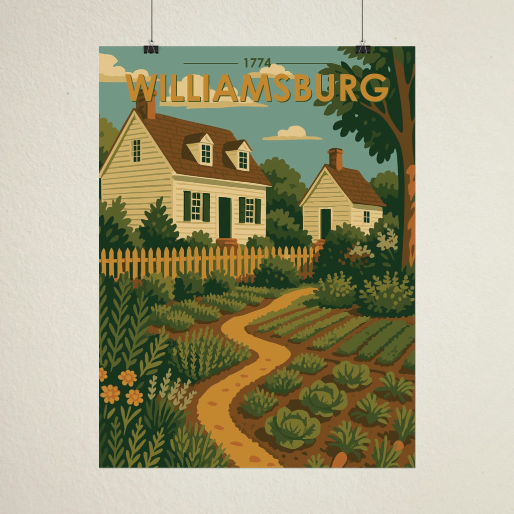 Williamsburg Garden Poster | 1774 | Vintage-Inspired Poster Print