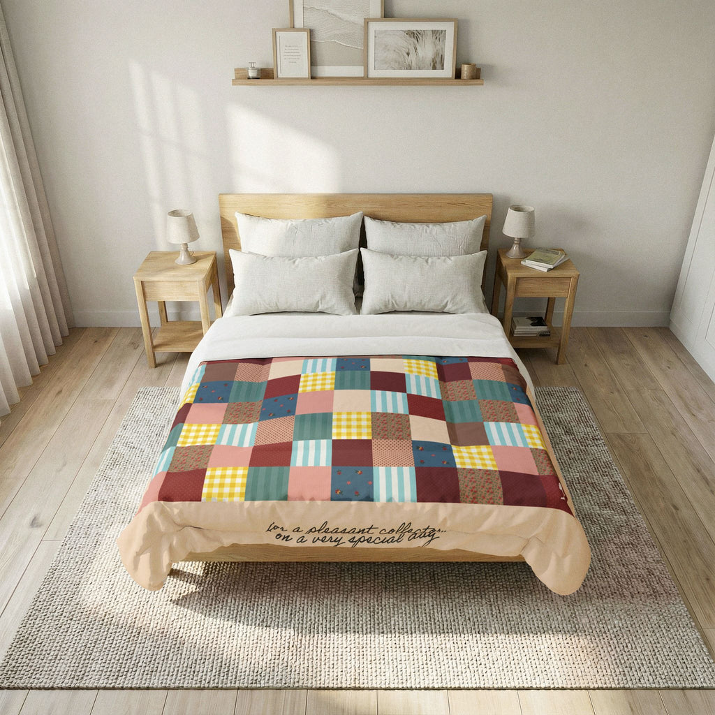Keepsake Quilt Comforter | Vintage-Inspired Printed Patchwork Bedding | 1854