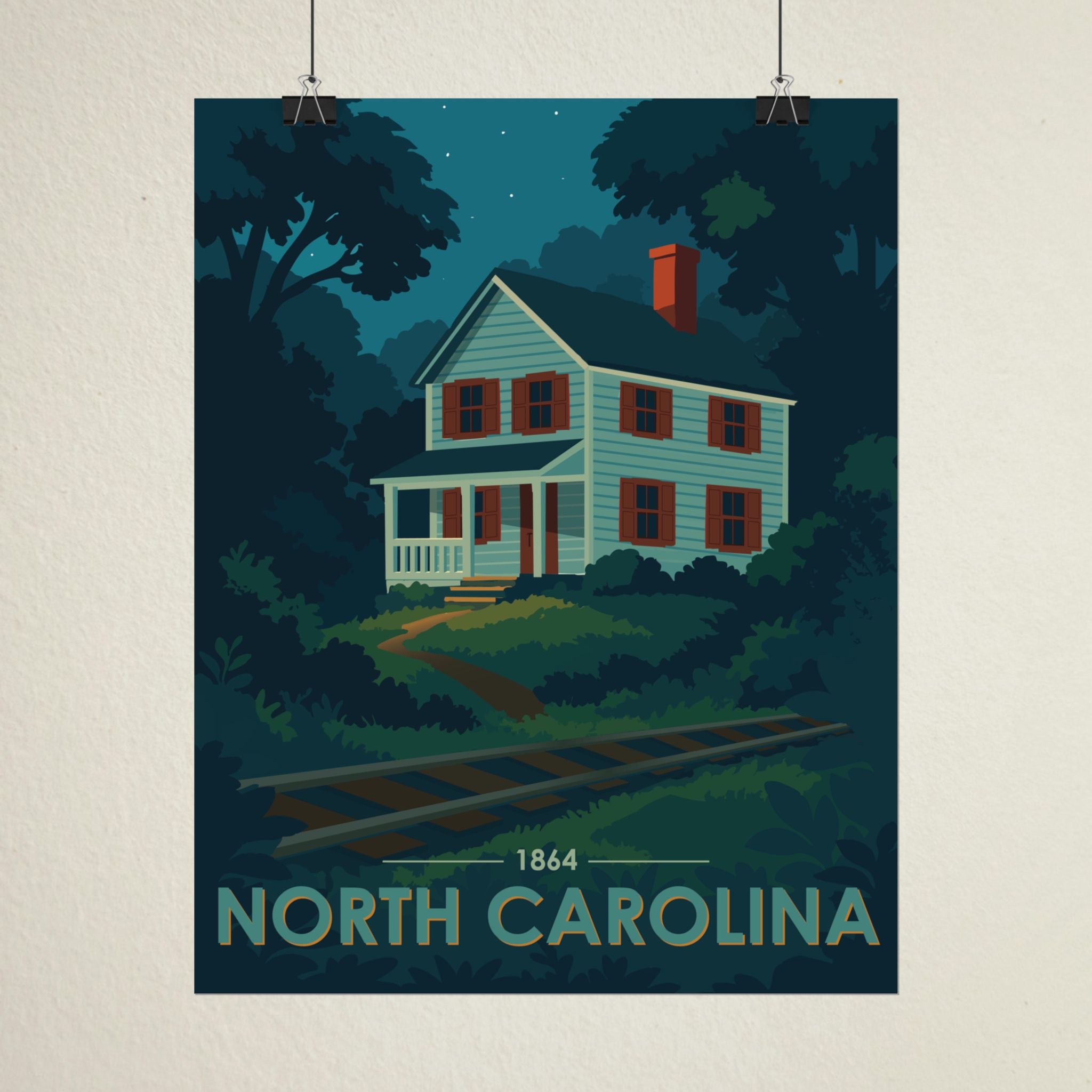North Carolina Poster | 1864 | Vintage-Inspired Poster Print