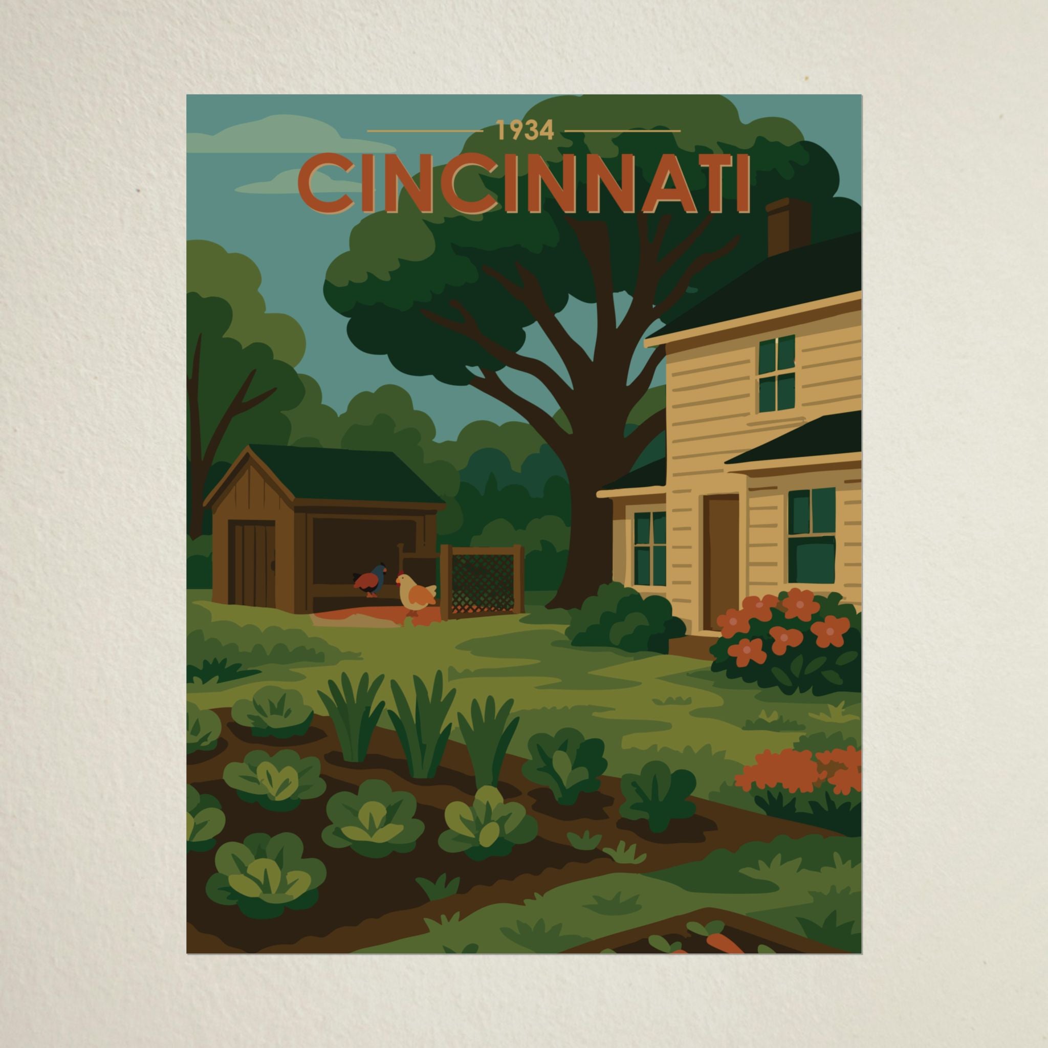 Cincinnati Poster | 1934 | Vintage-Inspired Poster Print