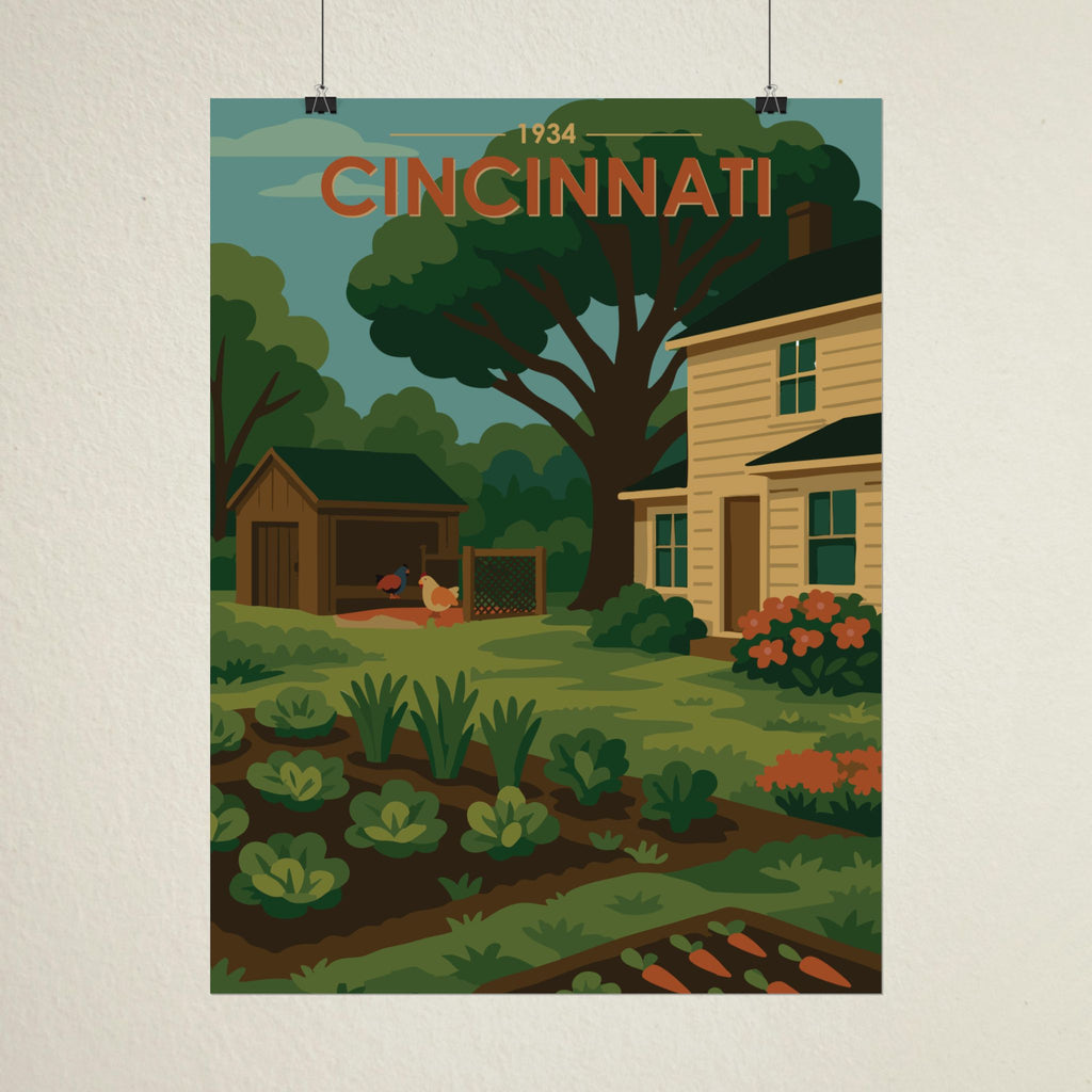 Cincinnati Poster | 1934 | Vintage-Inspired Poster Print