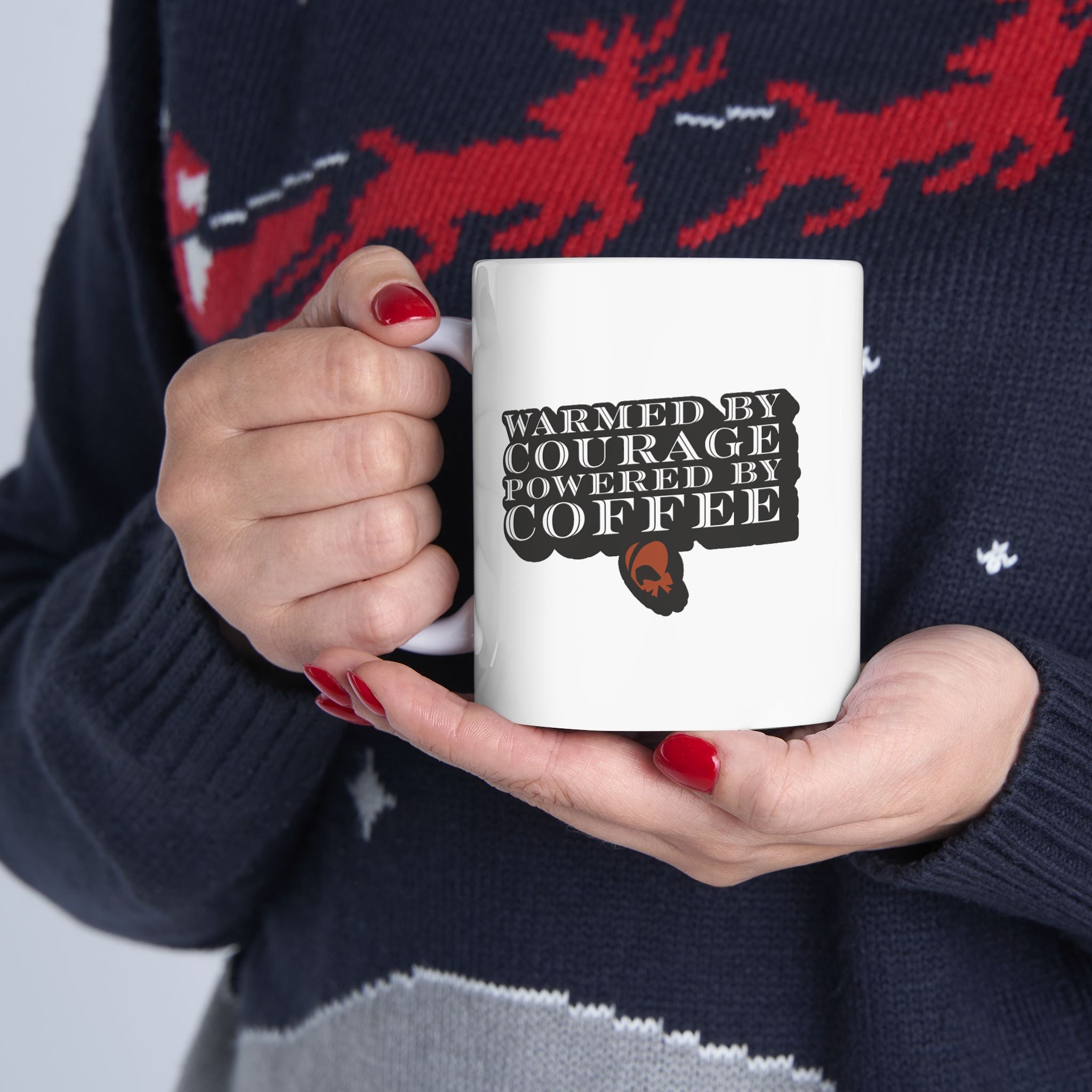 Warmed by Courage, Powered by Coffee | 1864 | Ceramic Mug