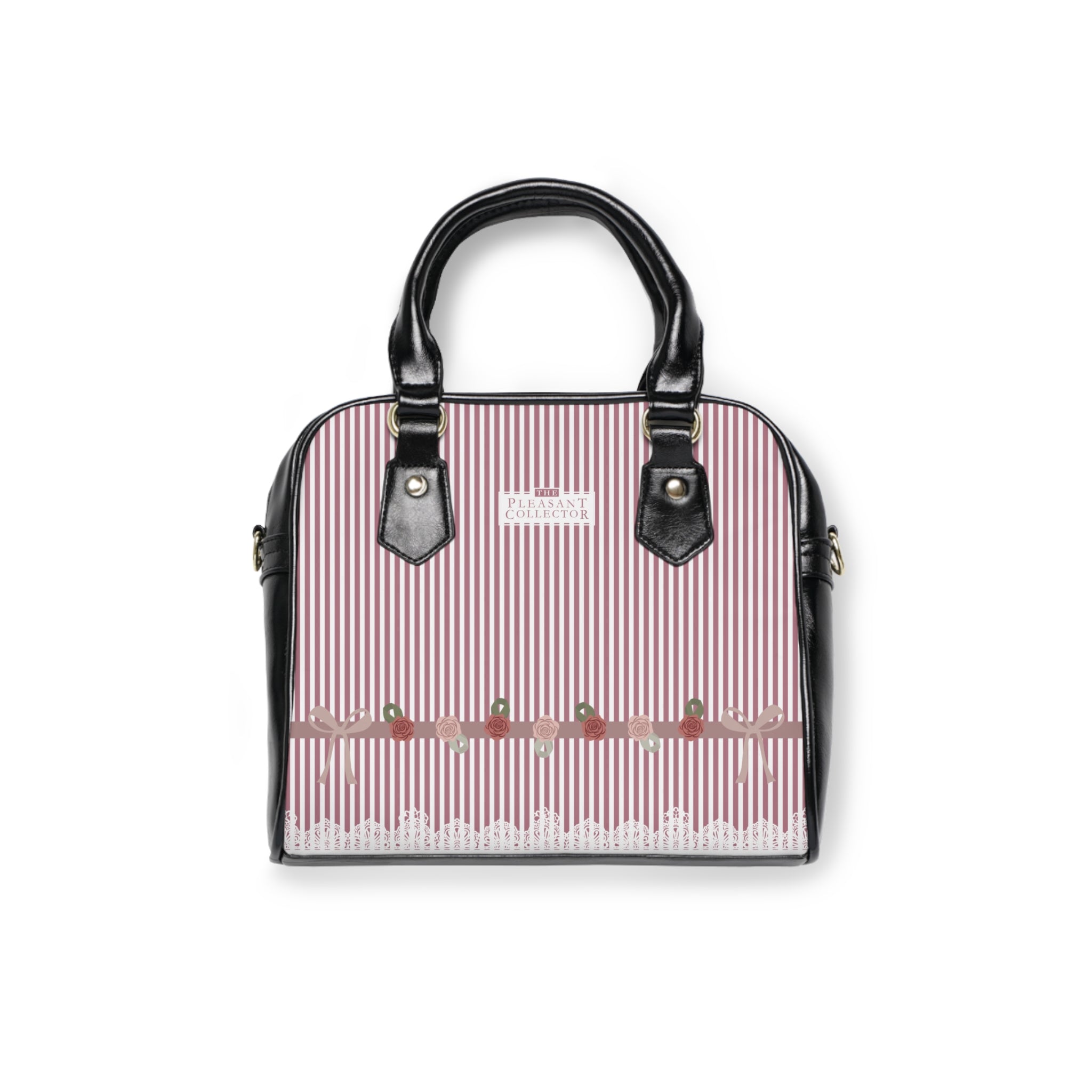 Tea Rose and Lace Striped Bag | 1904 | PU Leather