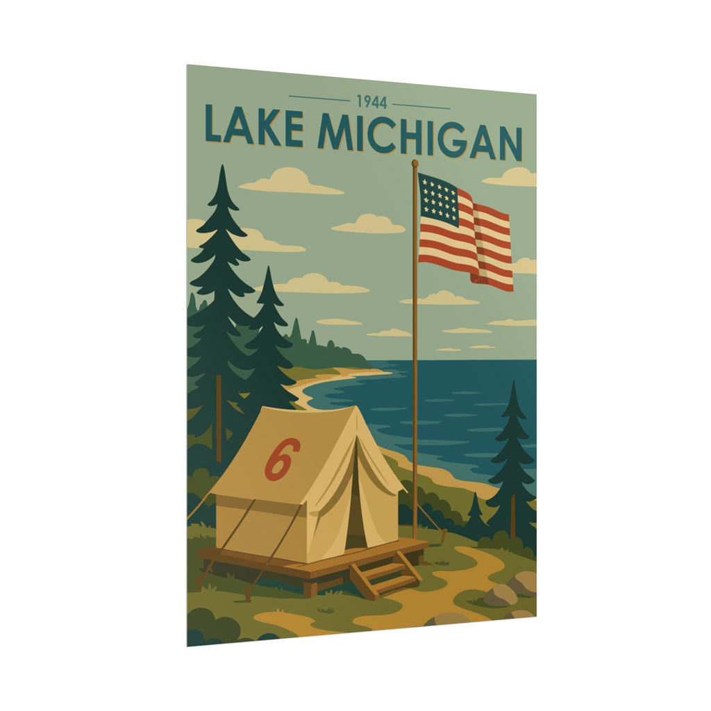Lakefront Summer Poster | 1944 | Vintage-Inspired Poster Print