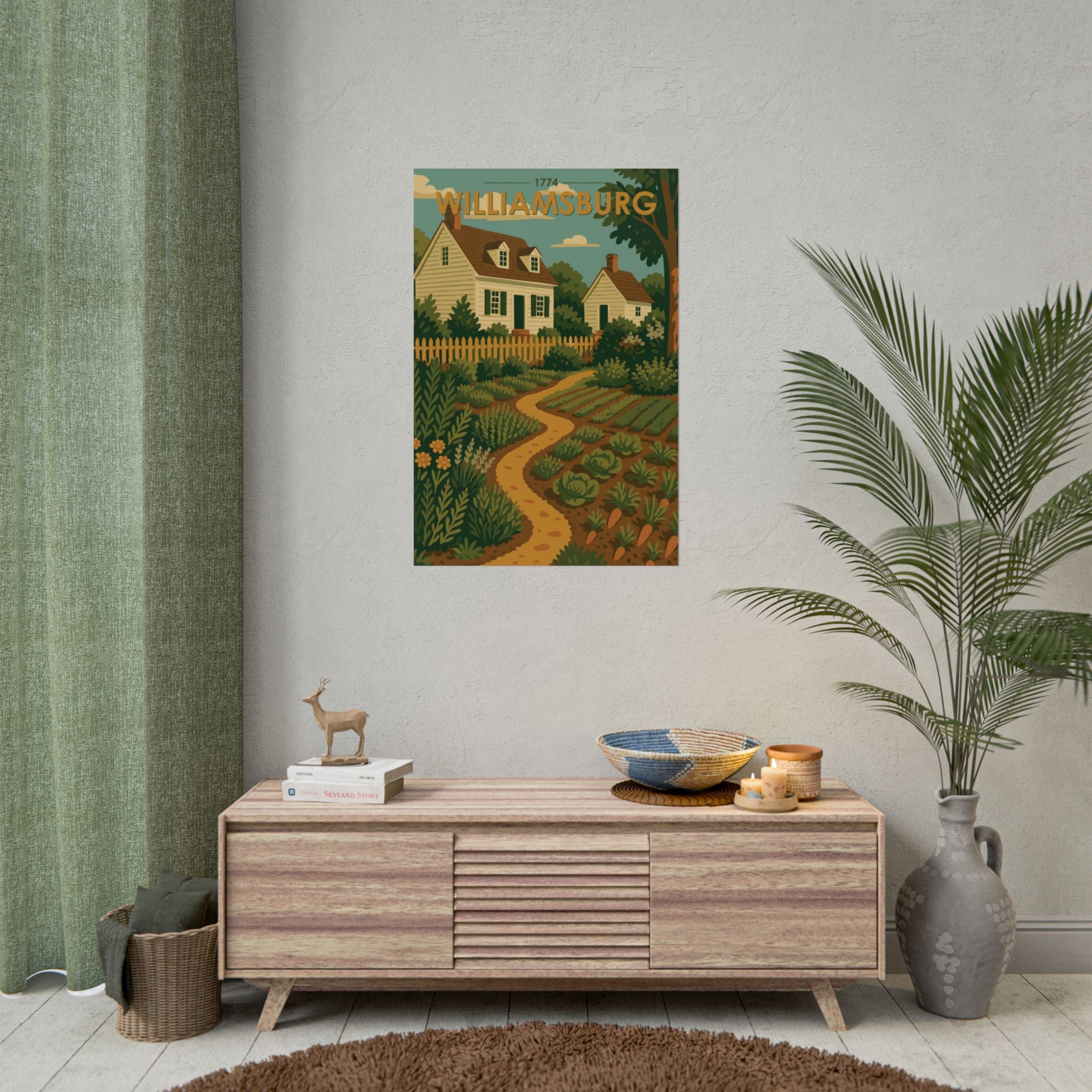 Williamsburg Garden Poster | 1774 | Vintage-Inspired Poster Print