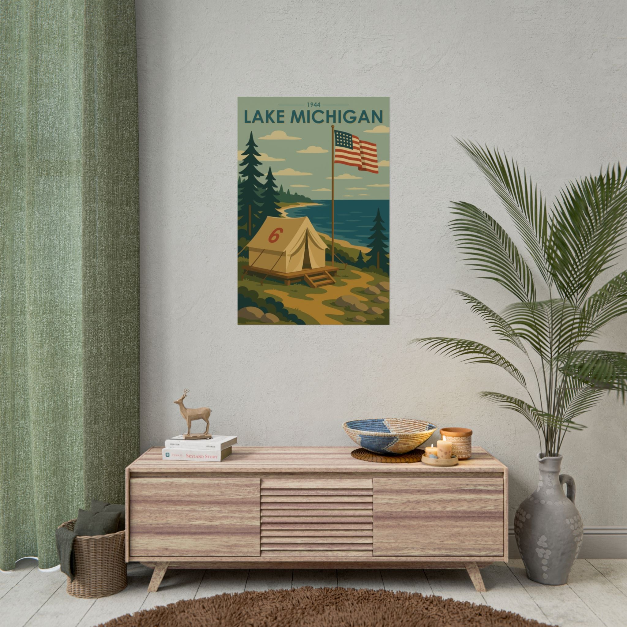 Lakefront Summer Poster | 1944 | Vintage-Inspired Poster Print