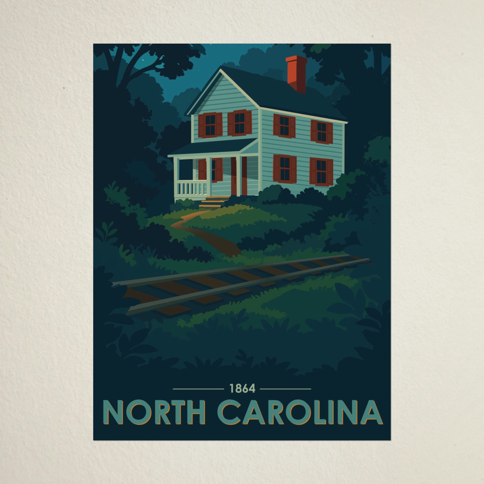 North Carolina Poster | 1864 | Vintage-Inspired Poster Print