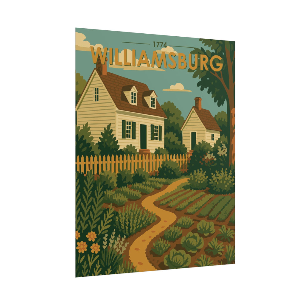 Williamsburg Garden Poster | 1774 | Vintage-Inspired Poster Print