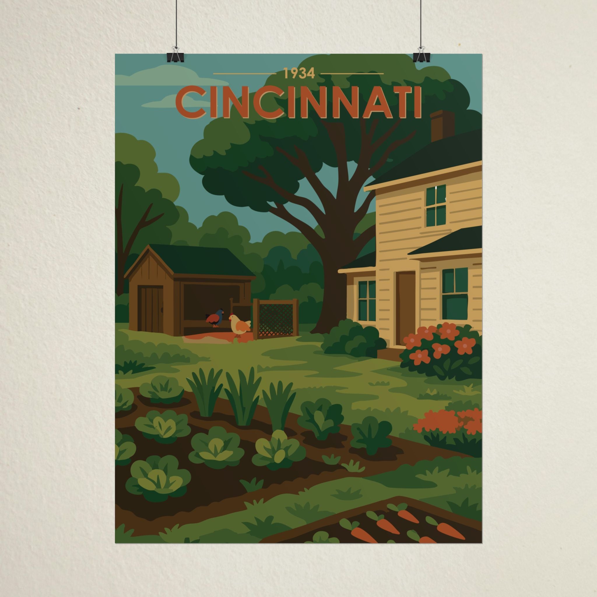 Cincinnati Poster | 1934 | Vintage-Inspired Poster Print