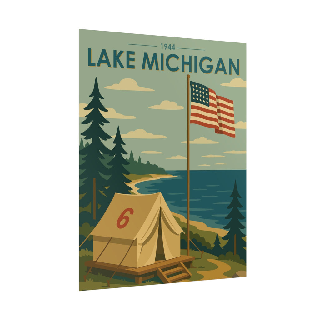 Lakefront Summer Poster | 1944 | Vintage-Inspired Poster Print
