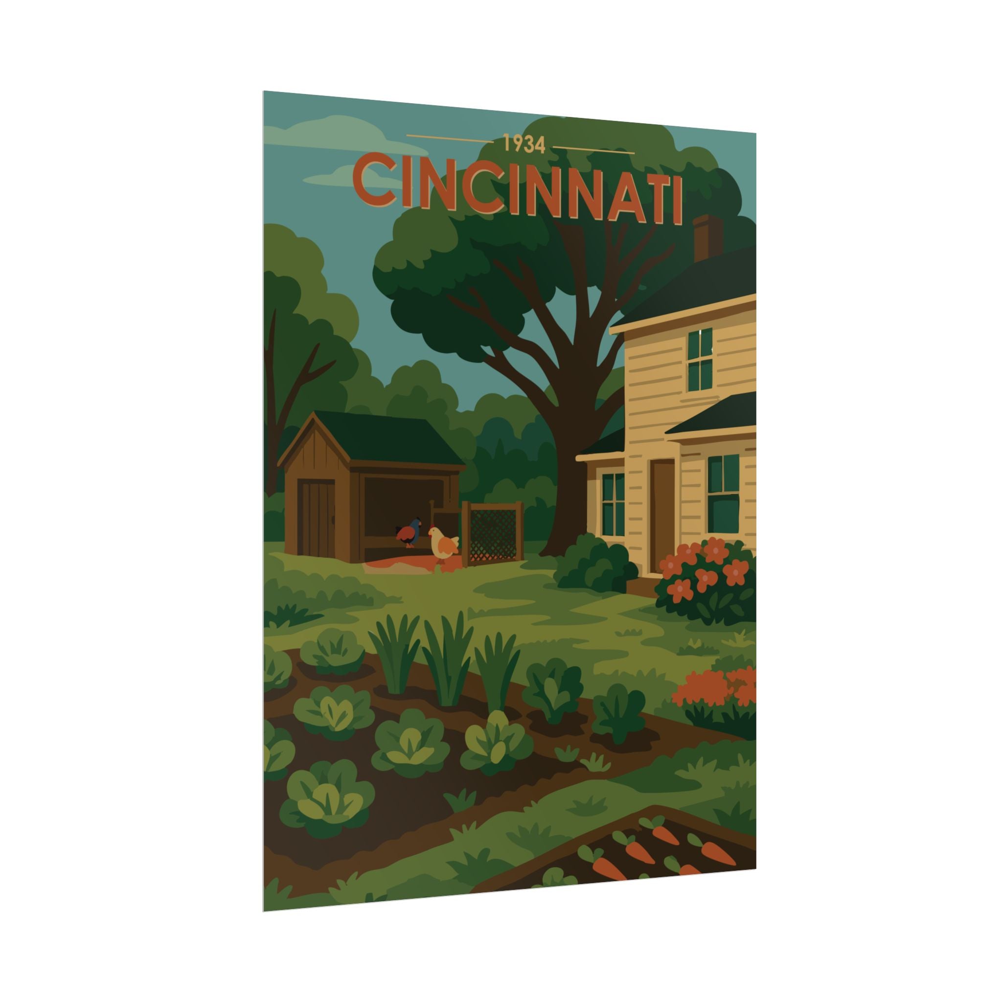 Cincinnati Poster | 1934 | Vintage-Inspired Poster Print
