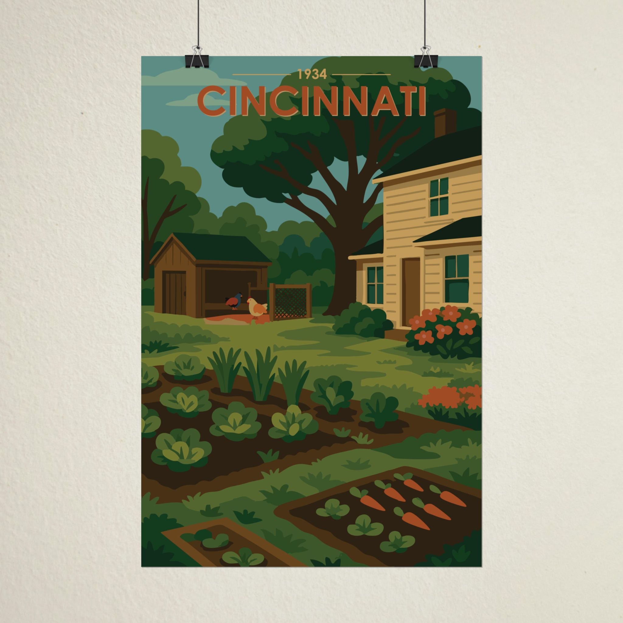 Cincinnati Poster | 1934 | Vintage-Inspired Poster Print