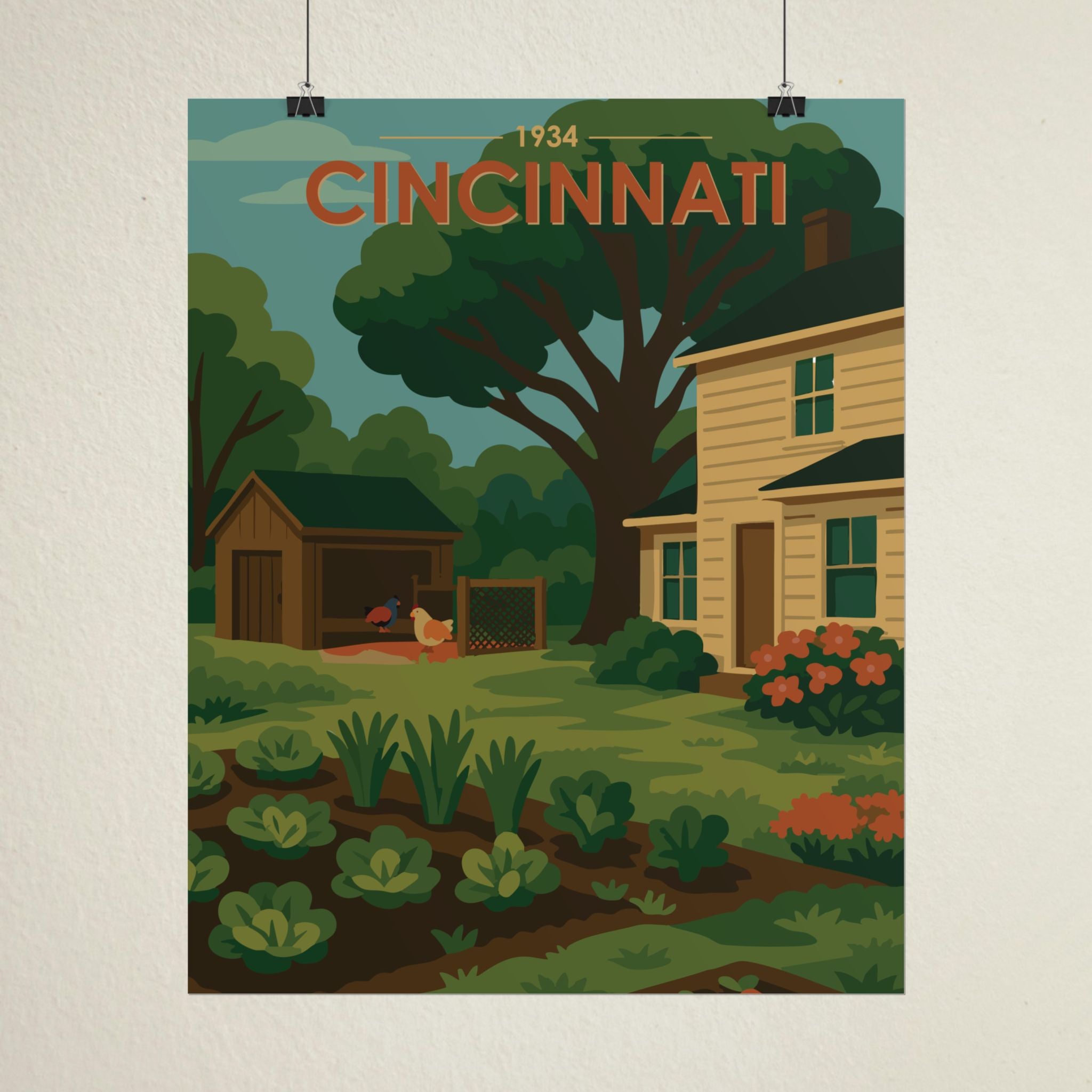 Cincinnati Poster | 1934 | Vintage-Inspired Poster Print