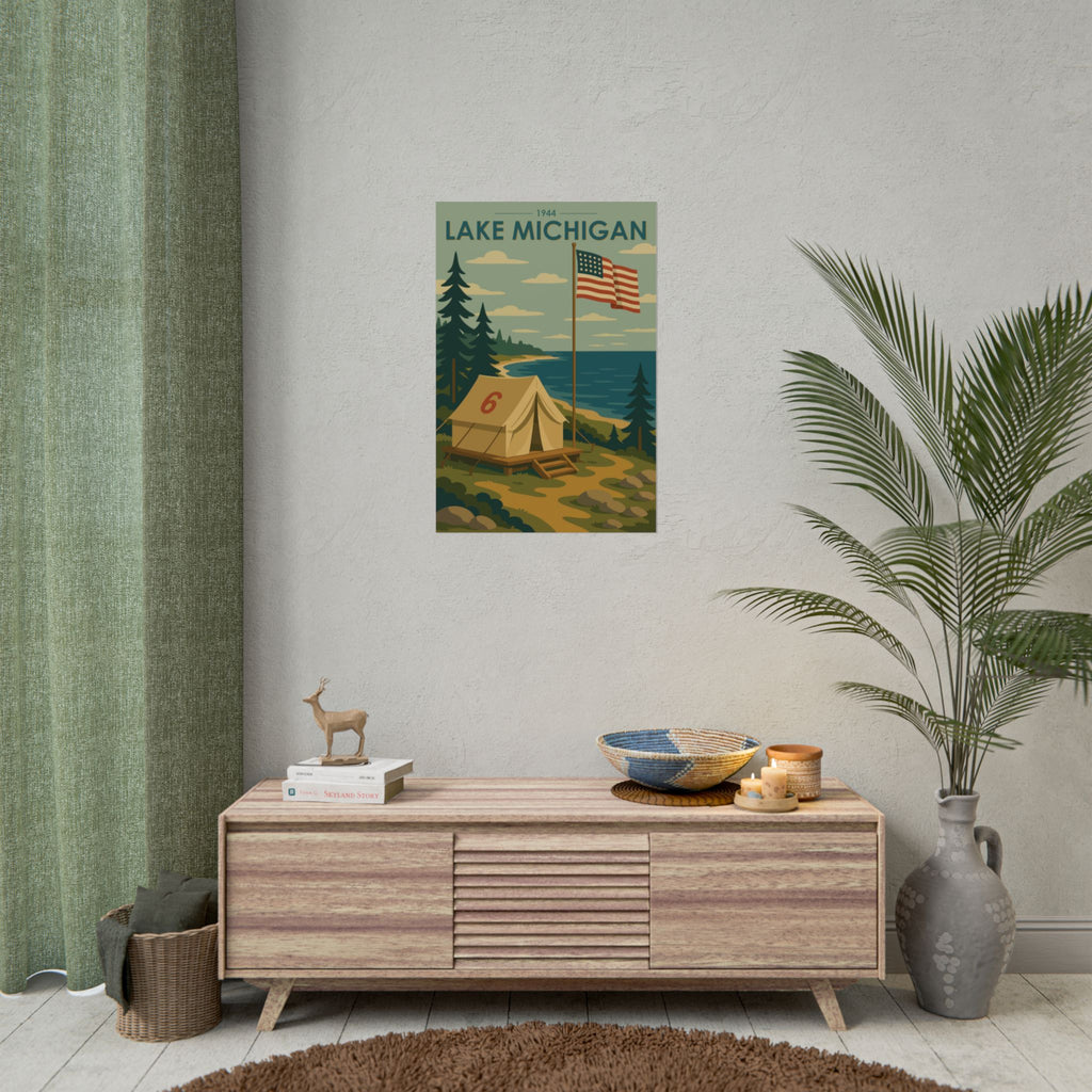 Lakefront Summer Poster | 1944 | Vintage-Inspired Poster Print