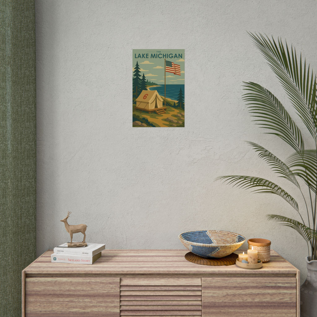 Lakefront Summer Poster | 1944 | Vintage-Inspired Poster Print