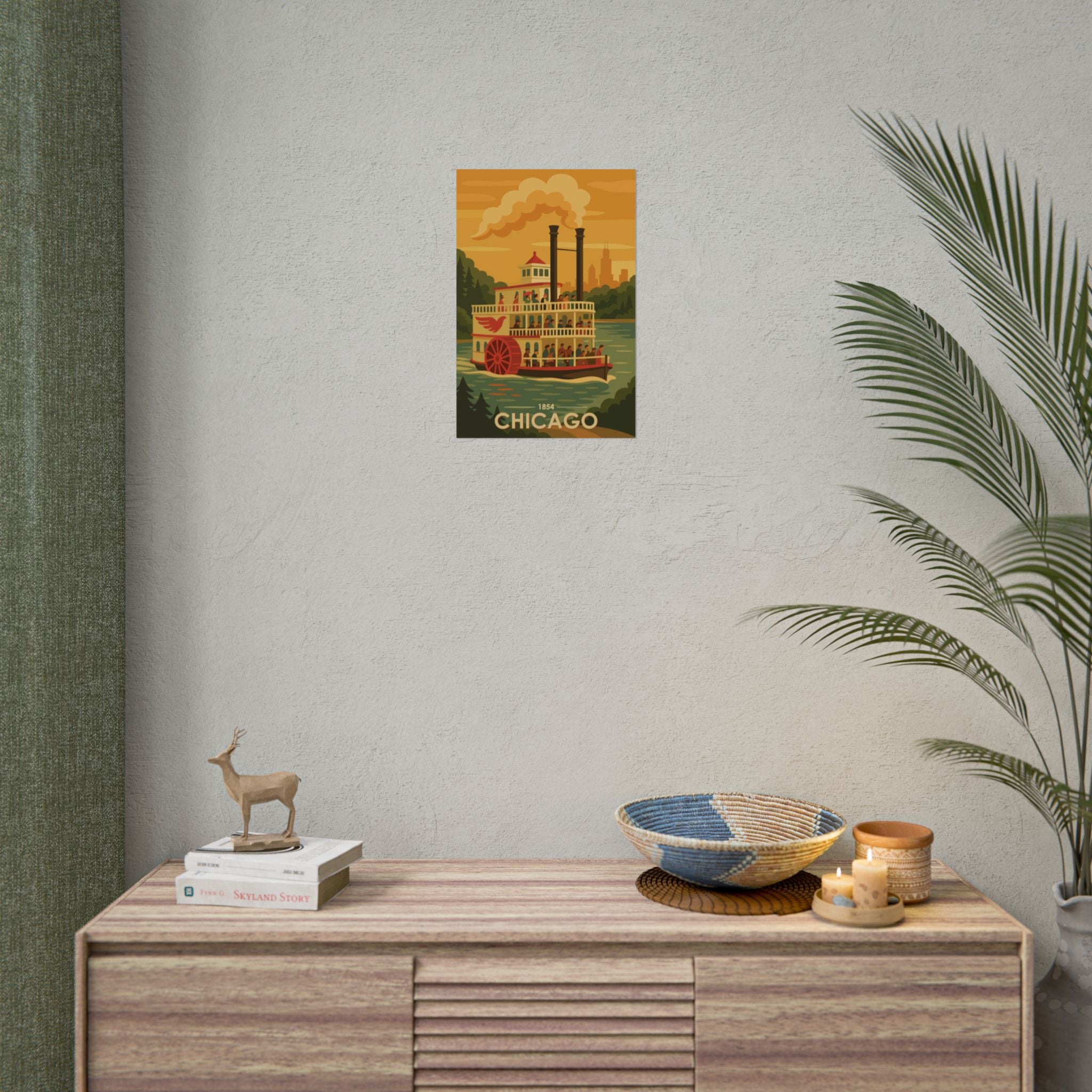 Chicago Steamboat Poster | 1854 | Vintage-Inspired Poster Print