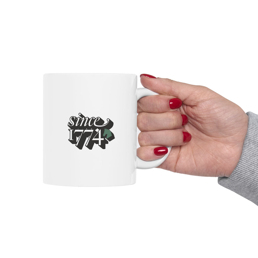 Embroidery, Etiquette, and Espresso | 1774 | Ceramic Mug