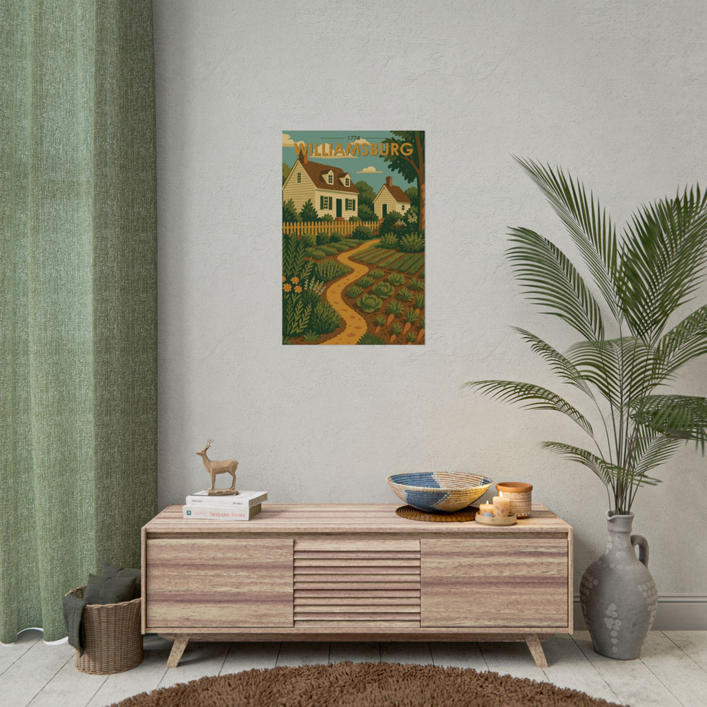 Williamsburg Garden Poster | 1774 | Vintage-Inspired Poster Print