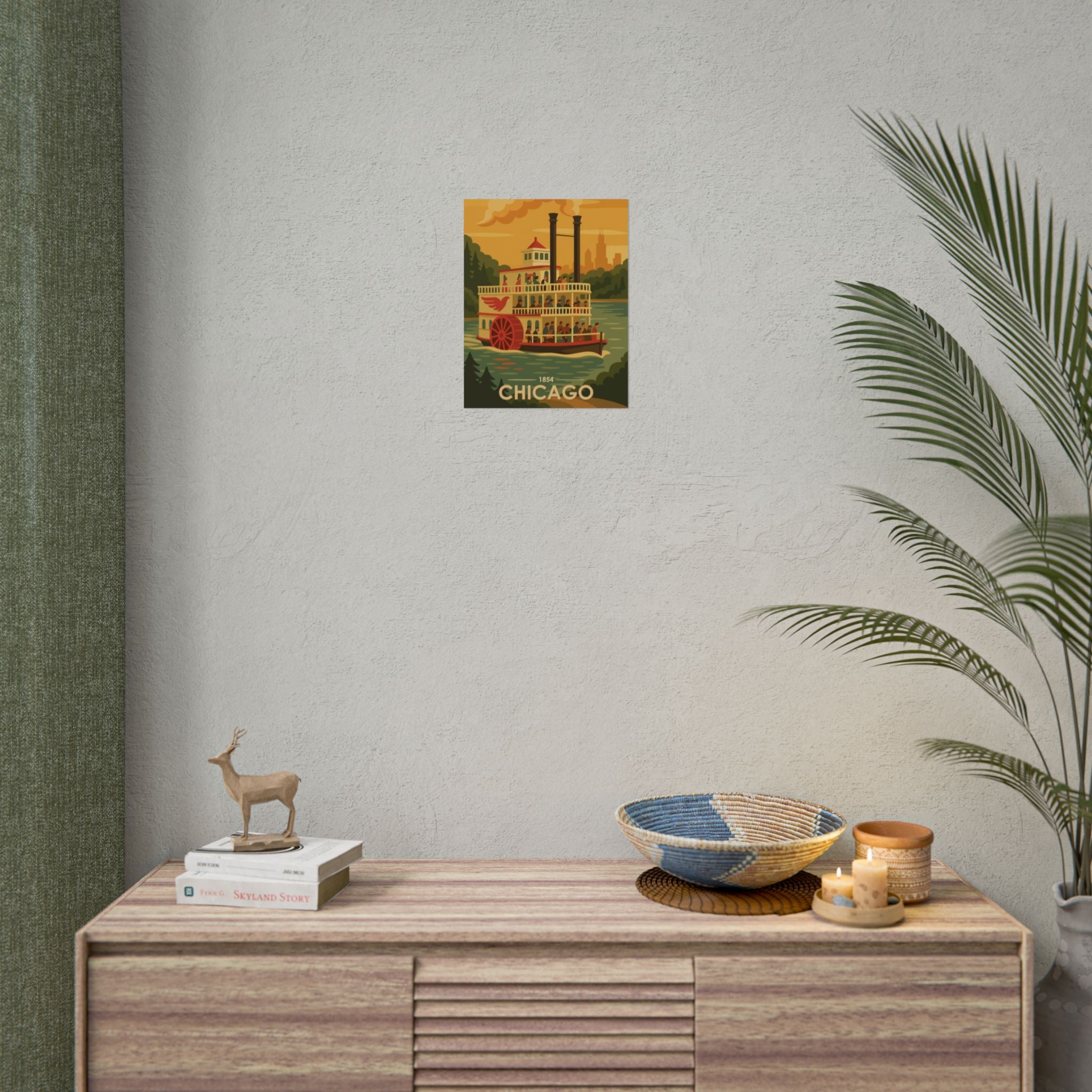 Chicago Steamboat Poster | 1854 | Vintage-Inspired Poster Print
