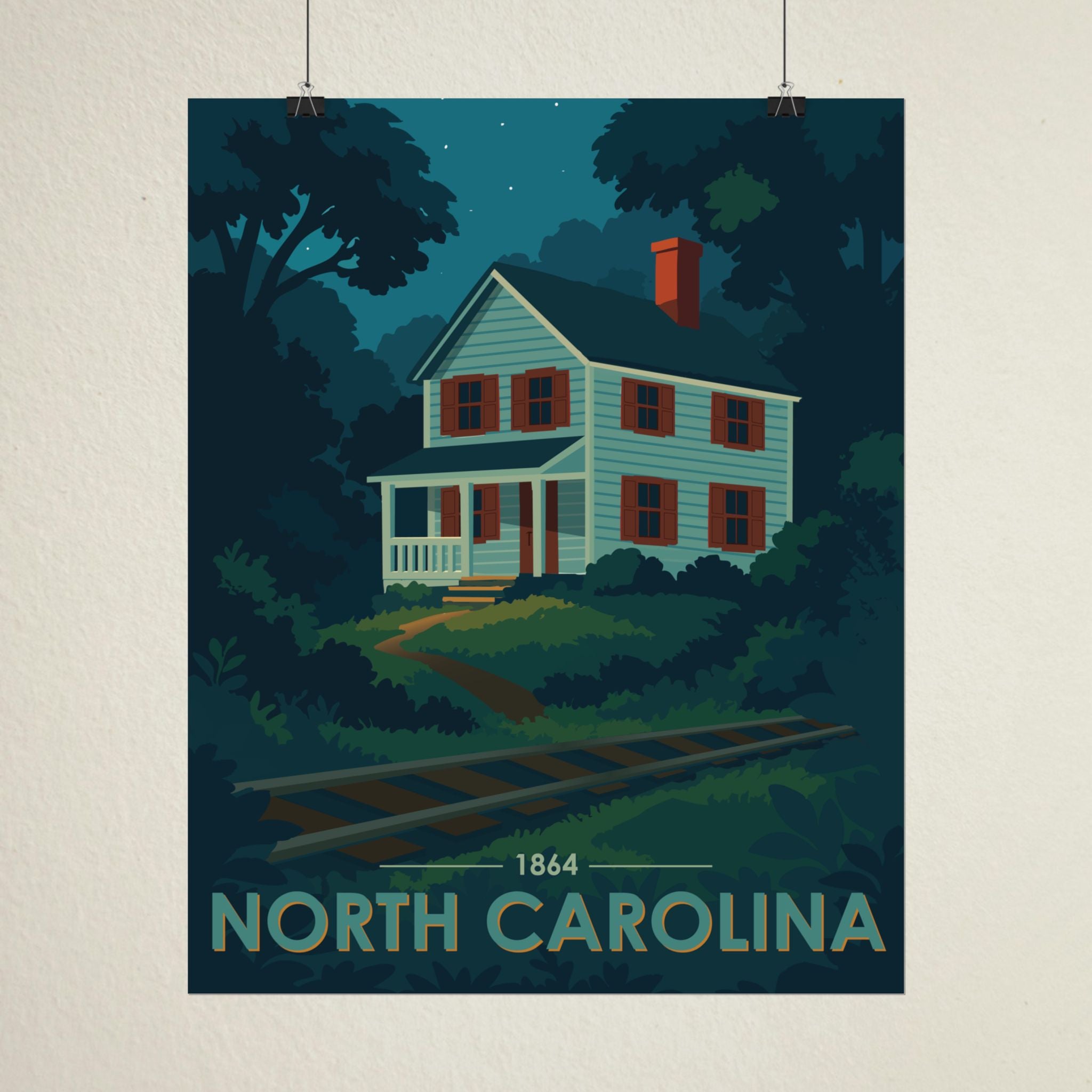 North Carolina Poster | 1864 | Vintage-Inspired Poster Print