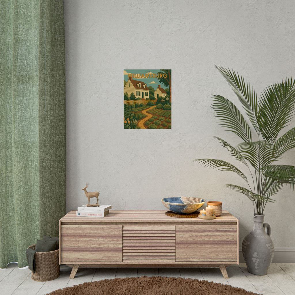 Williamsburg Garden Poster | 1774 | Vintage-Inspired Poster Print