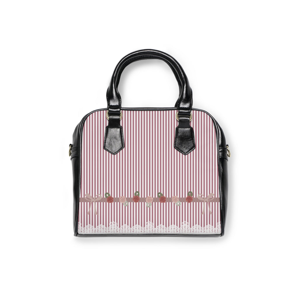 Tea Rose and Lace Striped Bag | 1904 | PU Leather