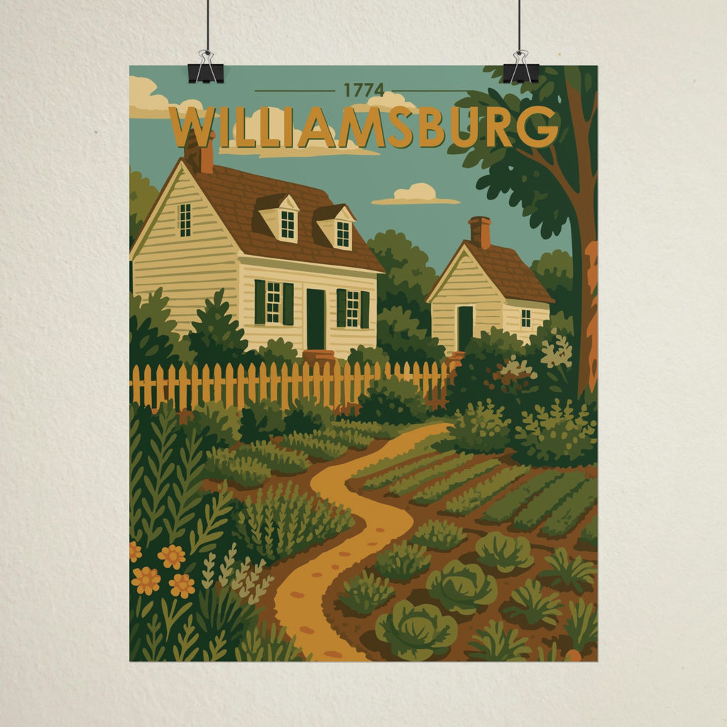 Williamsburg Garden Poster | 1774 | Vintage-Inspired Poster Print