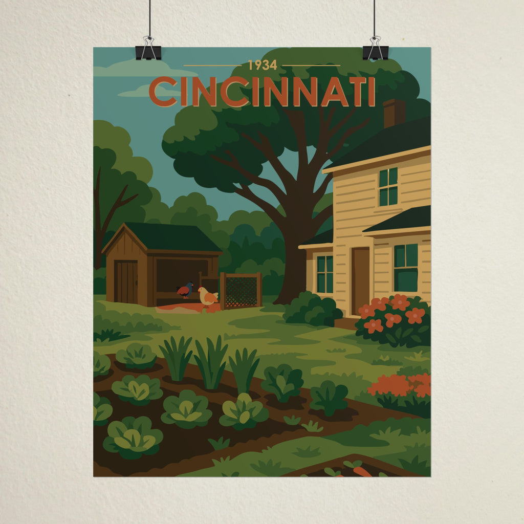 Cincinnati Poster | 1934 | Vintage-Inspired Poster Print