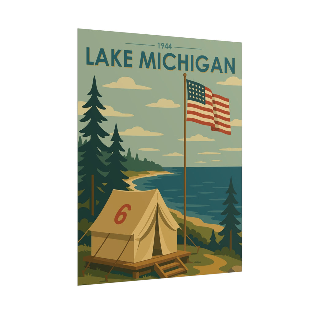 Lakefront Summer Poster | 1944 | Vintage-Inspired Poster Print