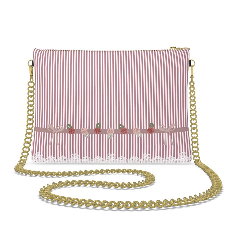 Tea Rose and Lace Striped Bag | 1904 | Chic and Elegant