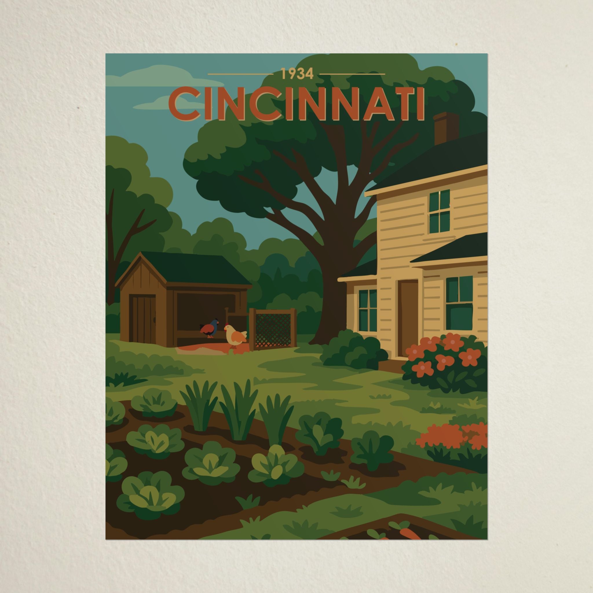 Cincinnati Poster | 1934 | Vintage-Inspired Poster Print