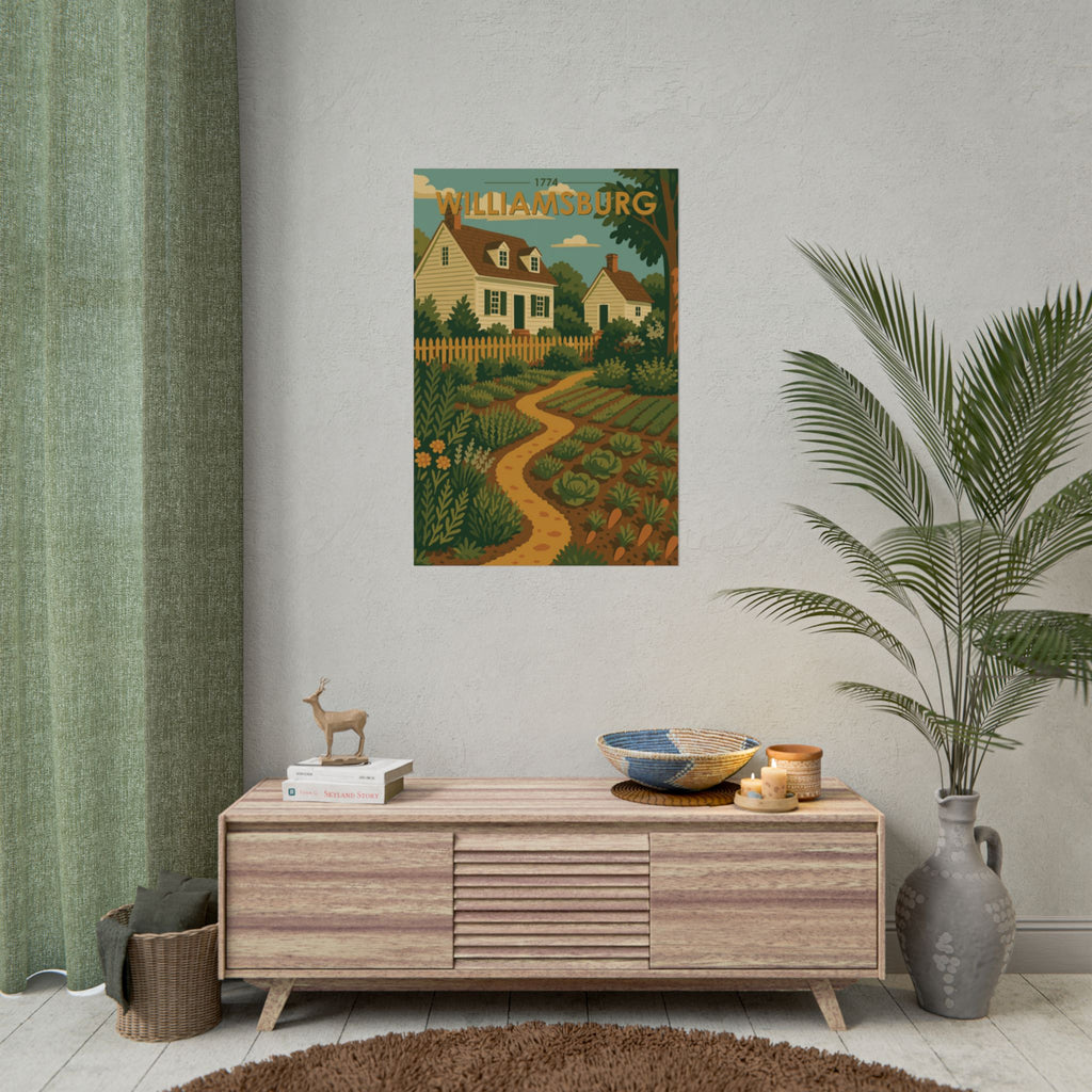 Williamsburg Garden Poster | 1774 | Vintage-Inspired Poster Print