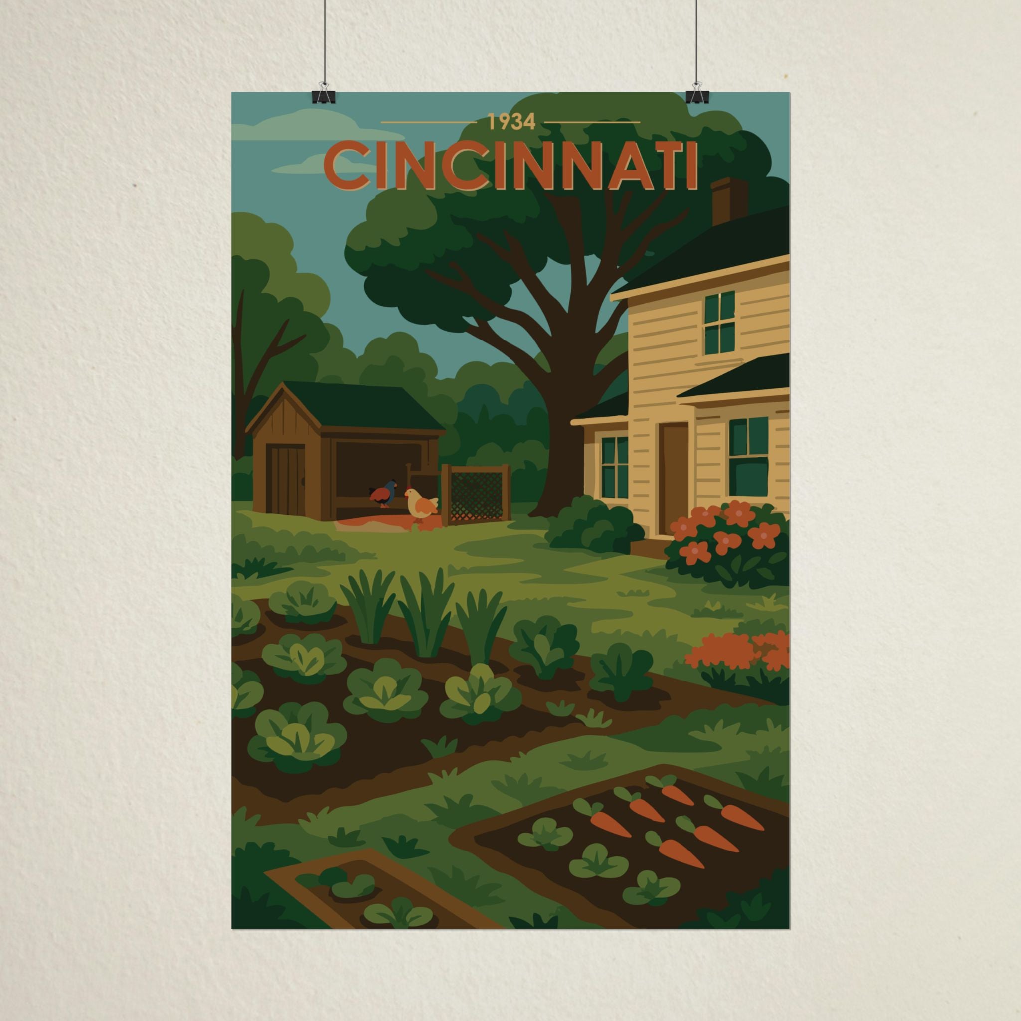 Cincinnati Poster | 1934 | Vintage-Inspired Poster Print