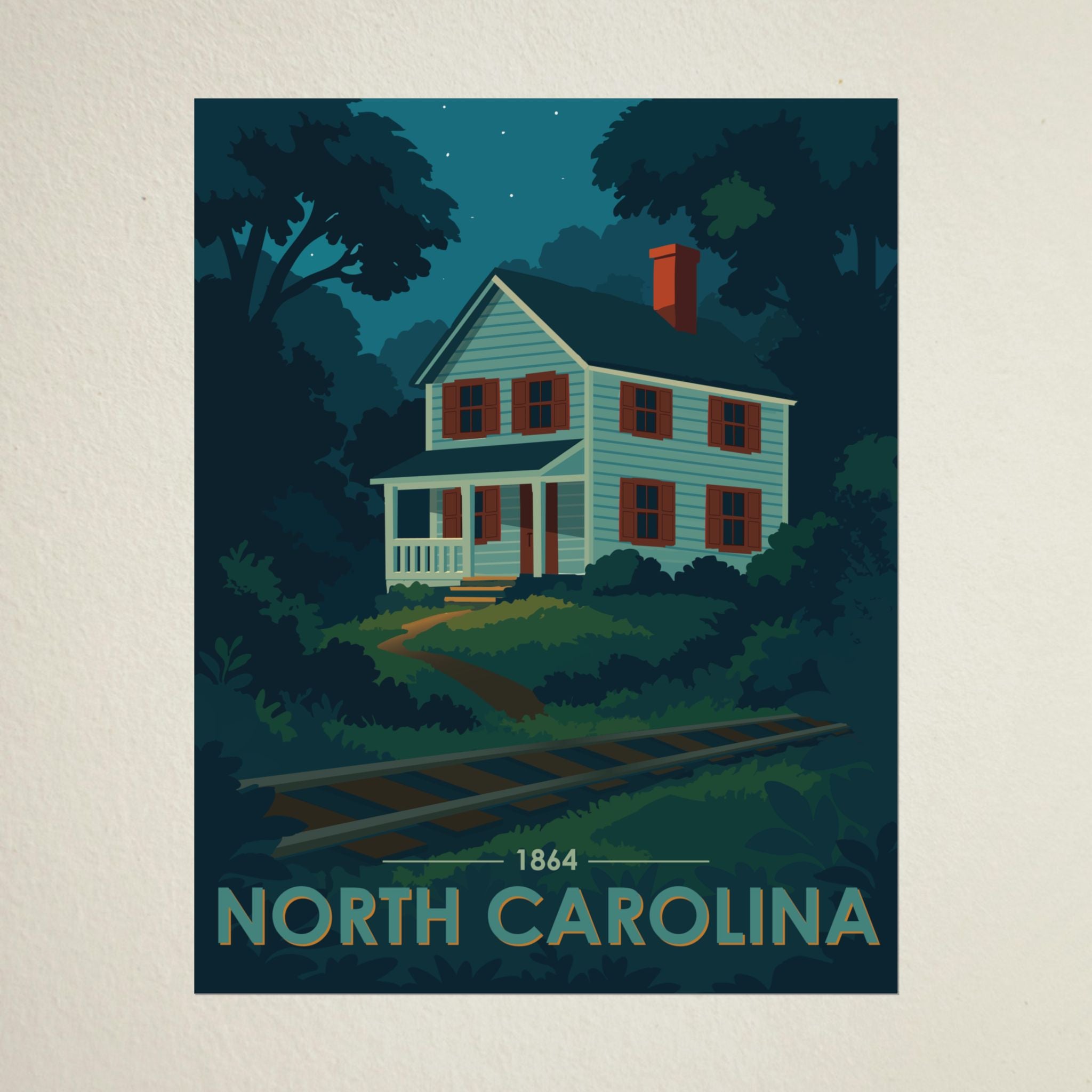 North Carolina Poster | 1864 | Vintage-Inspired Poster Print