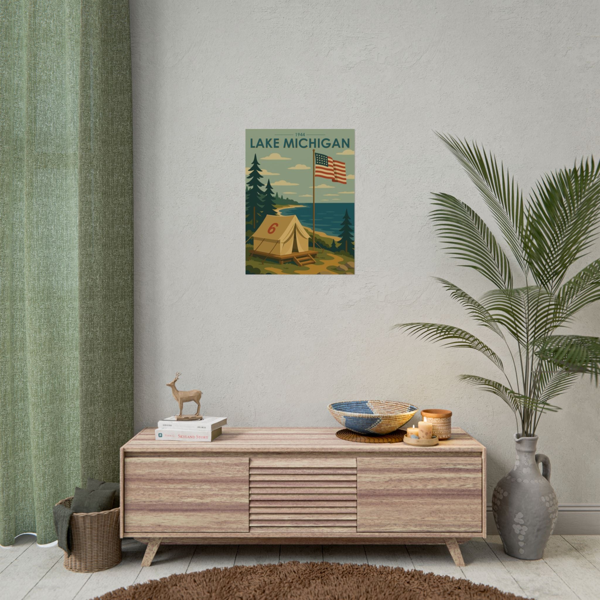 Lakefront Summer Poster | 1944 | Vintage-Inspired Poster Print