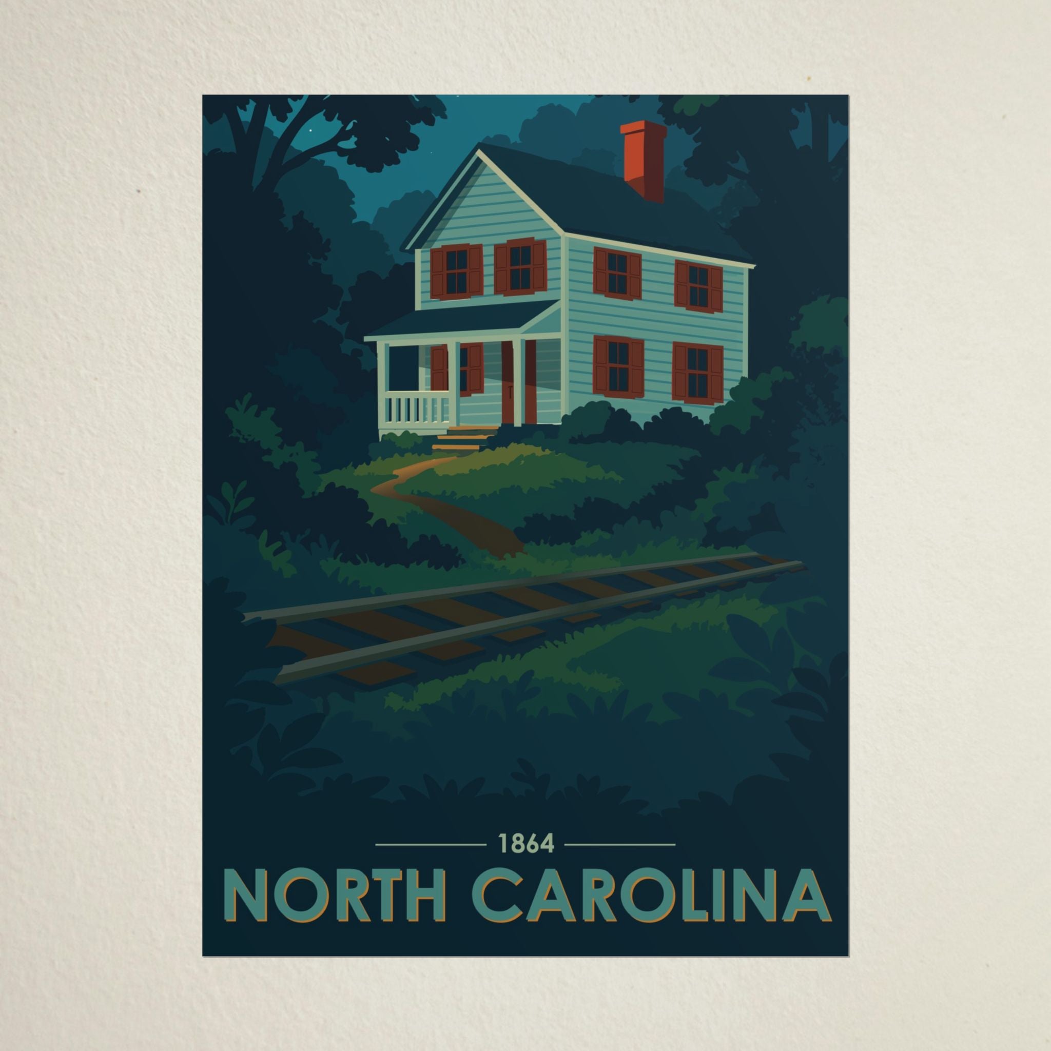 North Carolina Poster | 1864 | Vintage-Inspired Poster Print