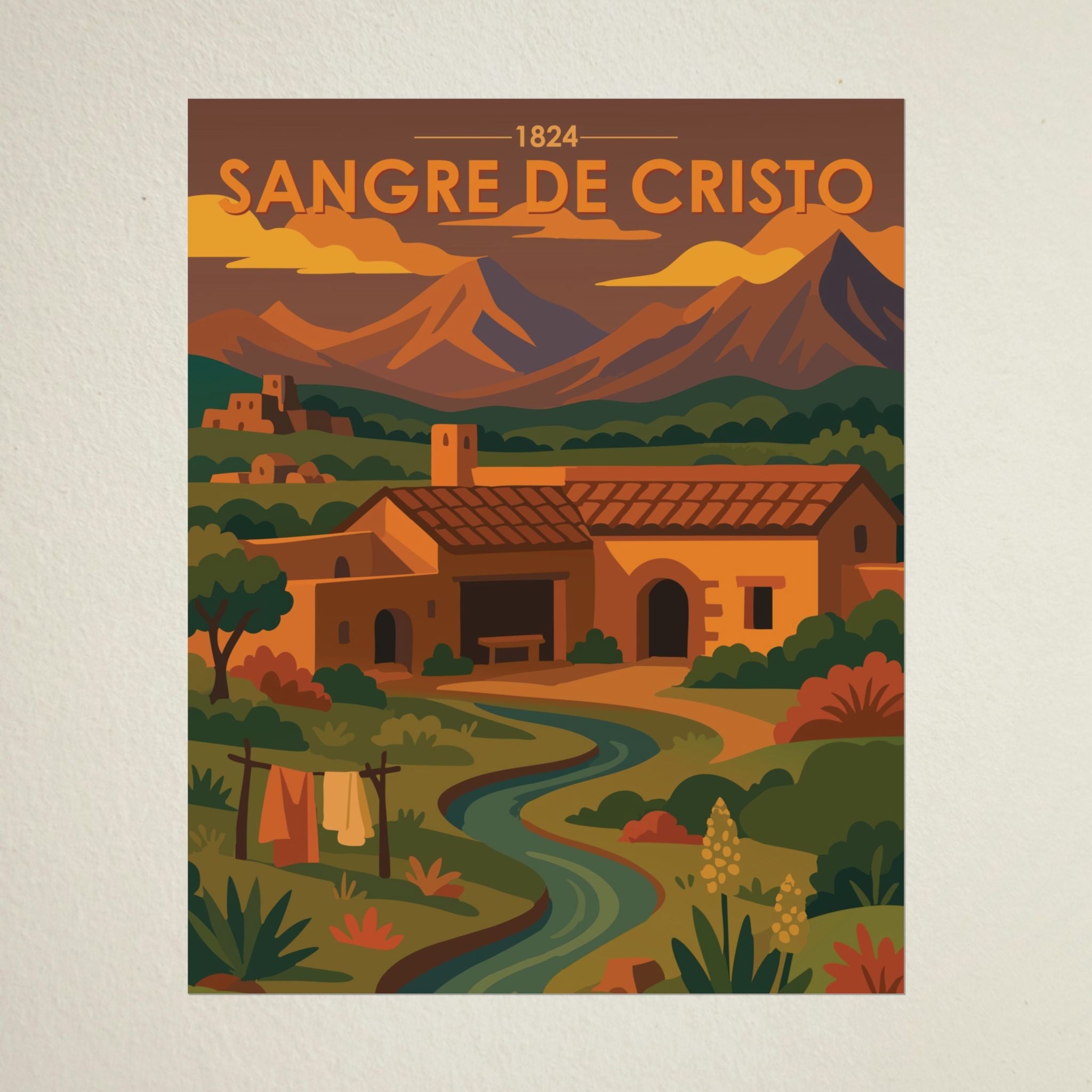 Sangre de Cristo Poster | 1824 | Vintage-Inspired Poster Print