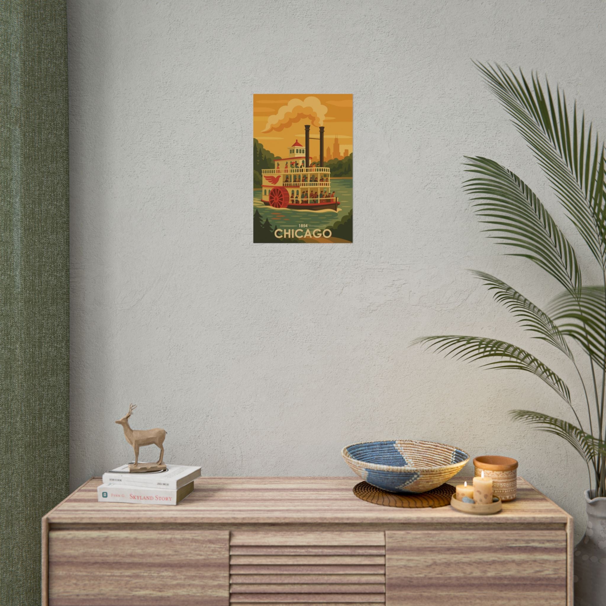 Chicago Steamboat Poster | 1854 | Vintage-Inspired Poster Print