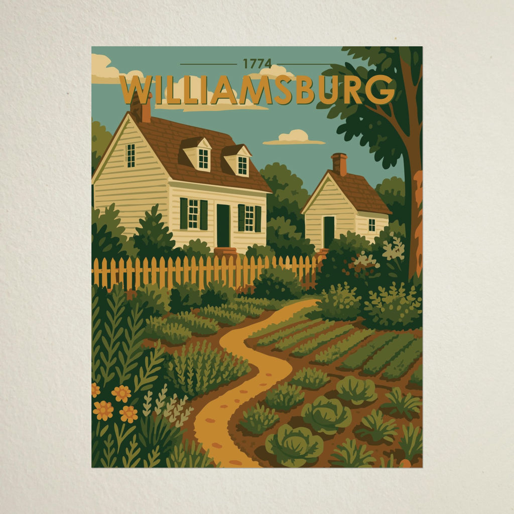 Williamsburg Garden Poster | 1774 | Vintage-Inspired Poster Print