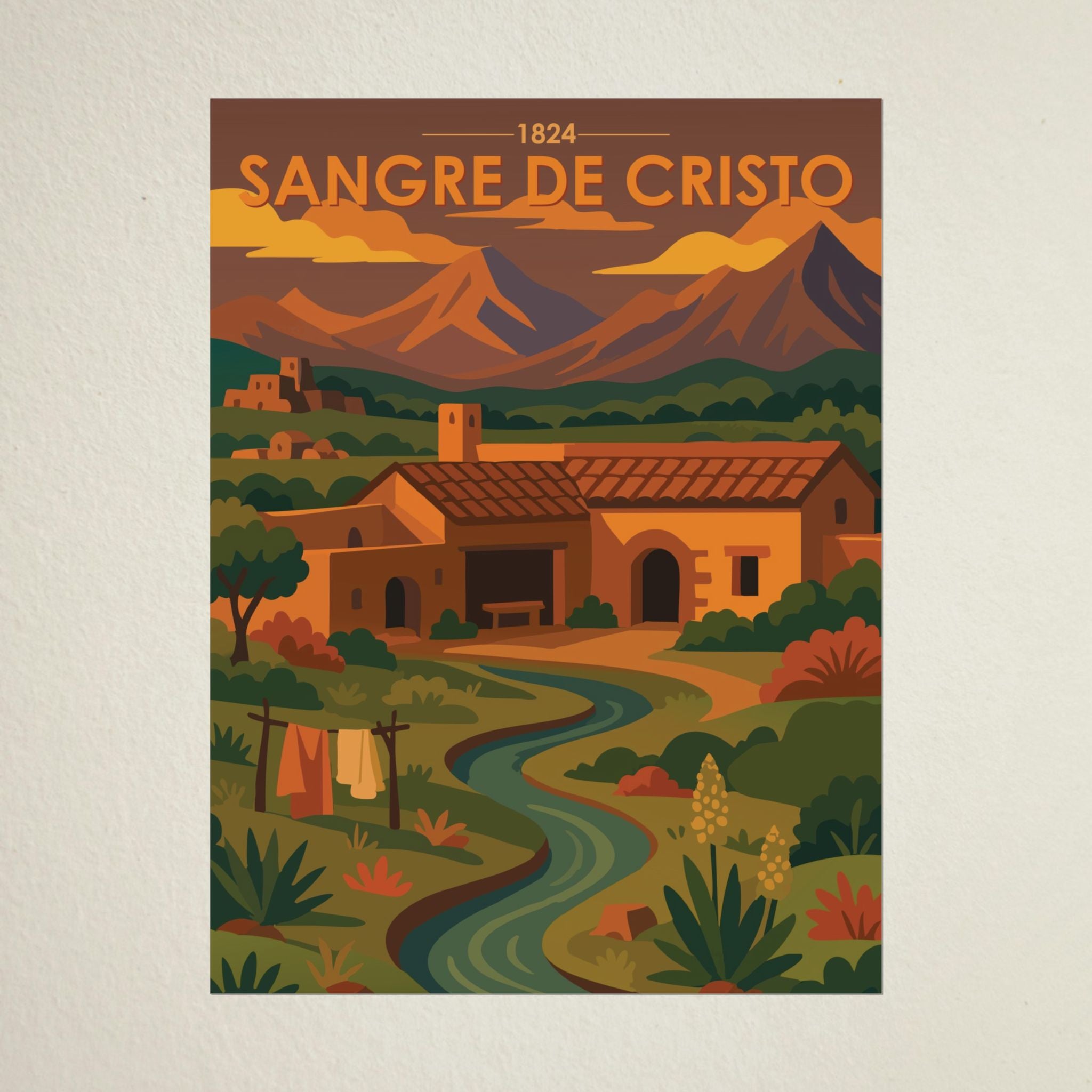 Sangre de Cristo Poster | 1824 | Vintage-Inspired Poster Print