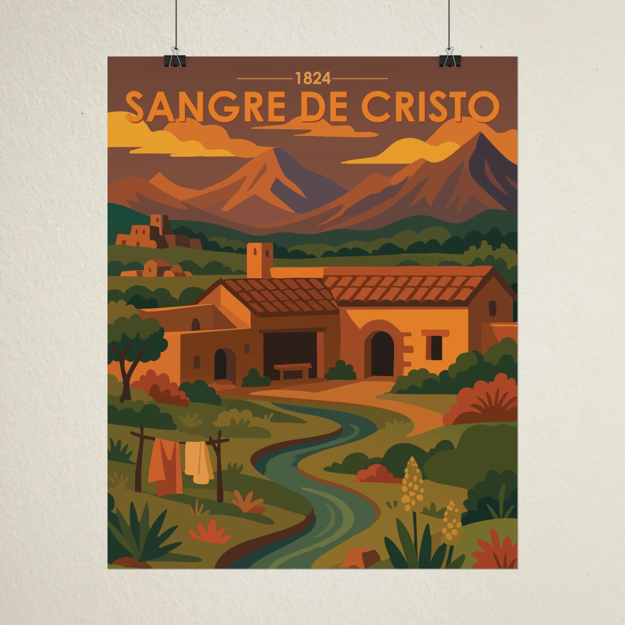 Sangre de Cristo Poster | 1824 | Vintage-Inspired Poster Print