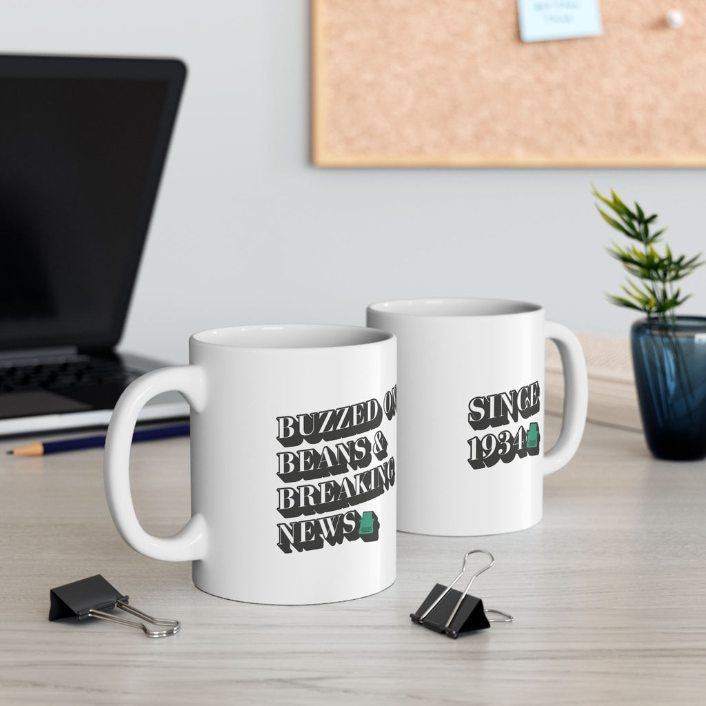 Buzzed on Beans and Breaking News | 1934 | Ceramic Mug
