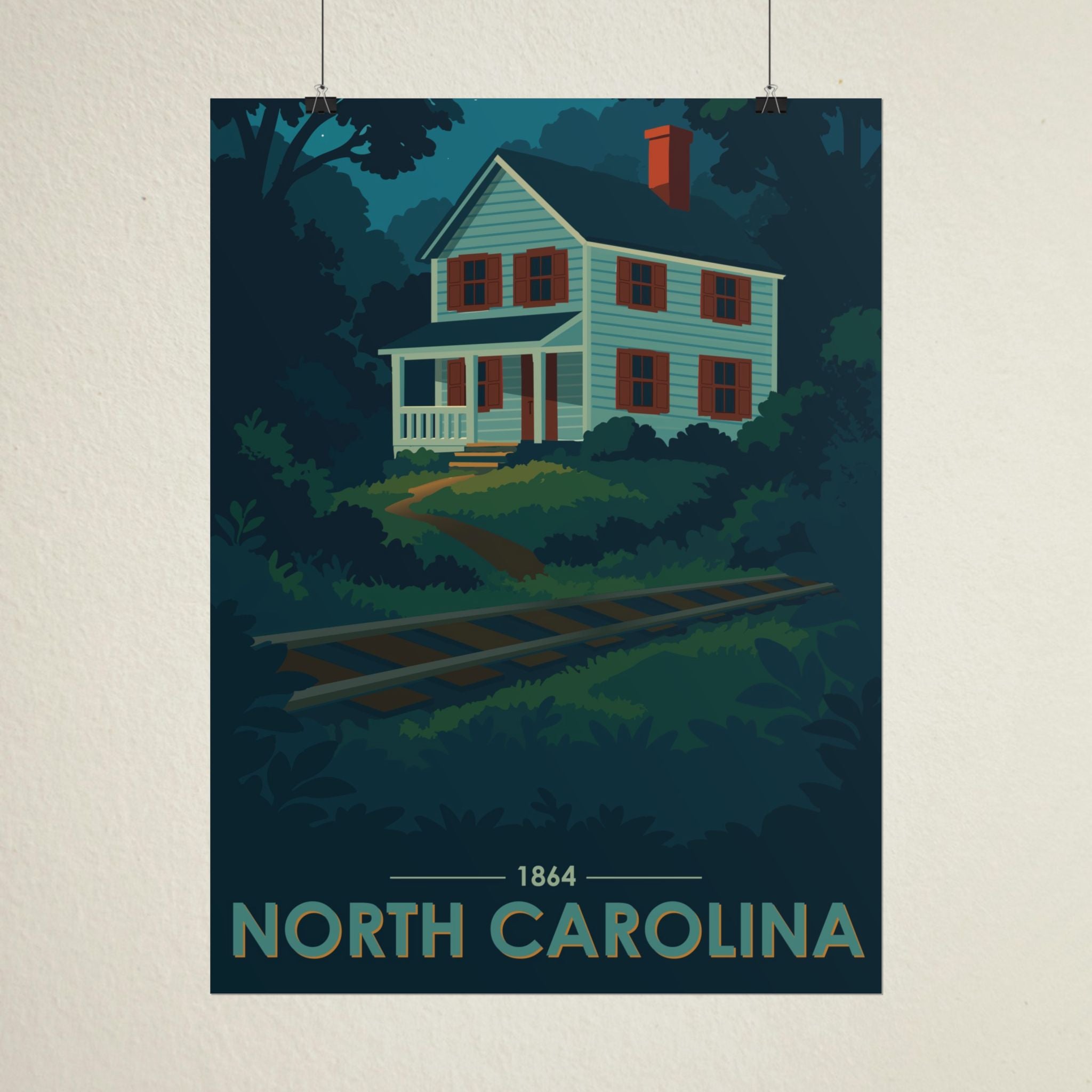 North Carolina Poster | 1864 | Vintage-Inspired Poster Print
